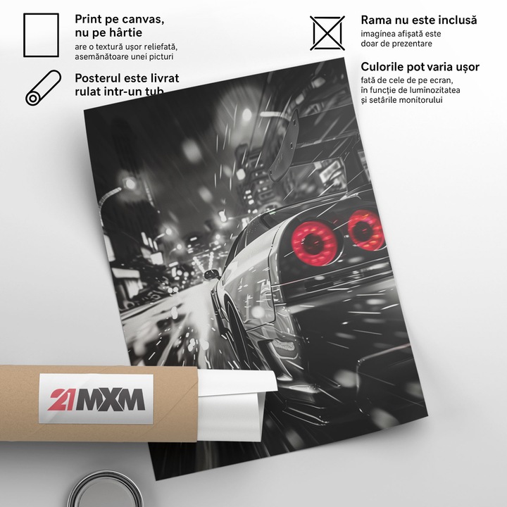 Плакат 'Auto 03' Pe Panza Mata – Минималистичен Дизайн, 30 x 40 см, Без Рамка