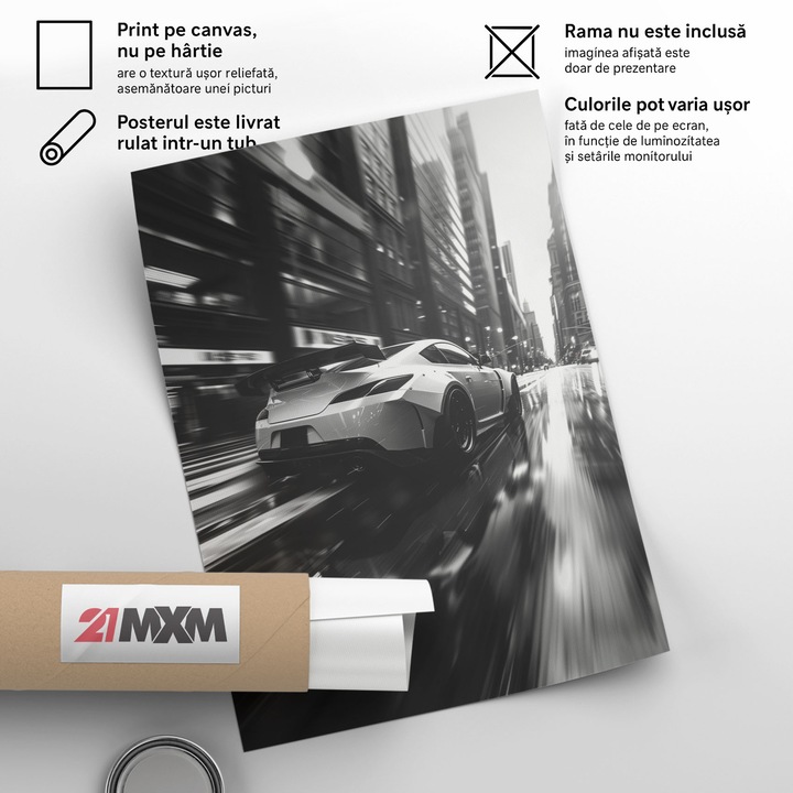 Плакат 'Авто 06' Pe Panza Mata – Минималистичен дизайн, 30 x 40 см, Без рамка