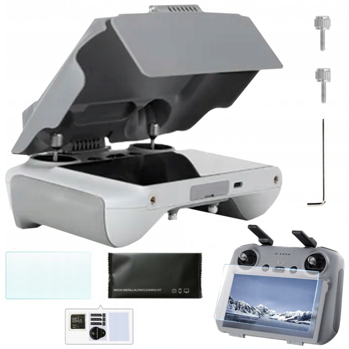 Set de protectie Sunnylife pentru DJI RC 2 - protectie solara si sticla 9H, ABS