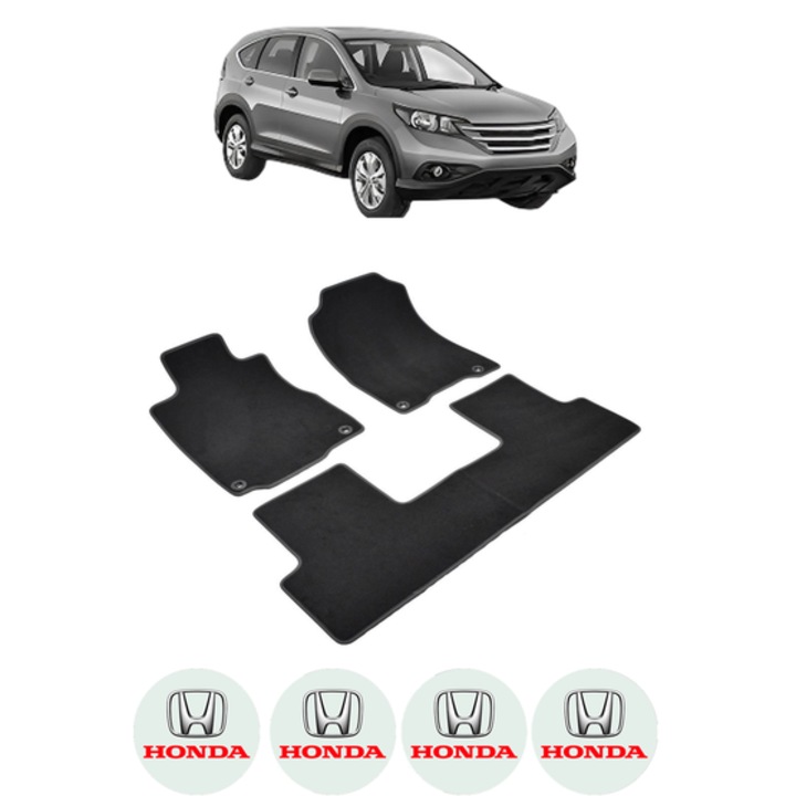 Set covorase presuri HONDA CRV IV din 2012-2018, auto, CRI-FLO, din cauciuc thermoplastic, 4 Stickere auto cu HONDA