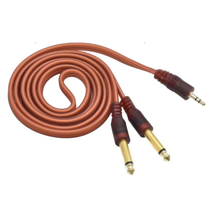 Cablu jack mic 3.5 mm 2 jack mare 6.3 mm 1.5m