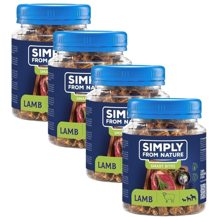 Snack cu miel pentru caini, SIMPLY FROM NATURE, set 4x130g, mono-proteina, fara cereale