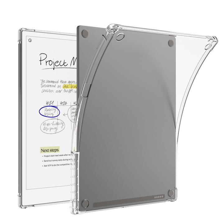 Husă transparentă TPU pentru tabletă reMarkable Paper Pro 11.8", suport pentru stilou, 2024