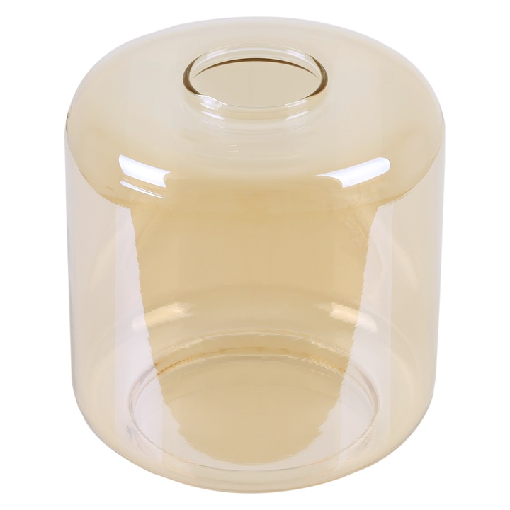 Abajur Light Home Novalja, sticlă, design modern, culoare amber, 15x15cm