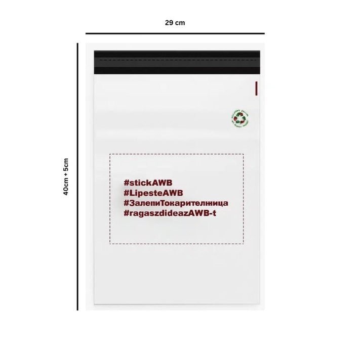 Set 100 Pungi curierat, 290×400+50mm, JRH®, Rezistente, Autocolante, Opace, Ambalare Rapida si Sigura