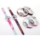 Ceas fete Frozen cadran rotund cu lumini si bratara reglabila roz QUARTZ CDQZ100