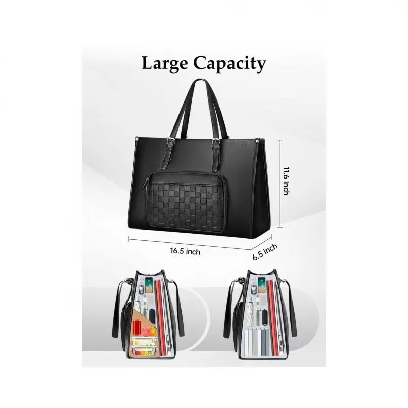 Geanta laptop cu cutie de pranz izolata, 15.6 inch, neagra