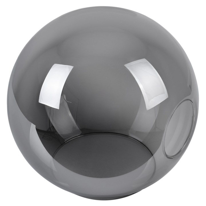 Abajur Ring Light Home, sticla, design modern, grafit, 14cm