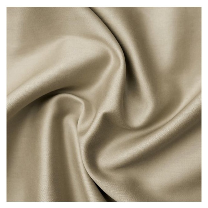 Cearsaf de pat cu elastic Dilios taupe 160x200cm 100% bumbac satinat