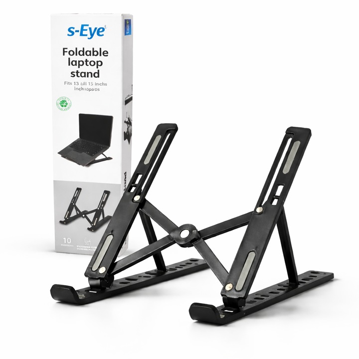 Suport laptop pliabil s-eye LAB31, reglabil 10 pozitii, pentru laptop 13–15 inch