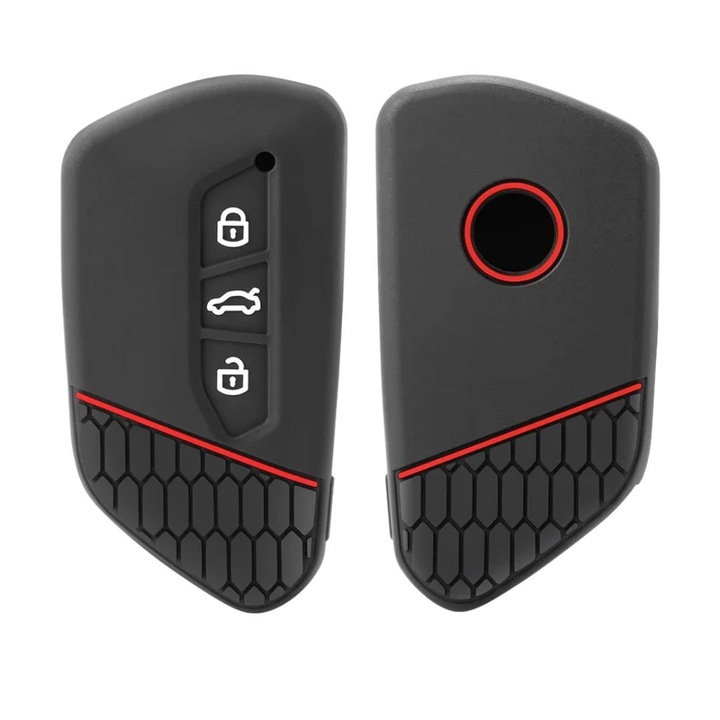 Husă cheie Auto, AutoTob, model GTI, negru/roșu