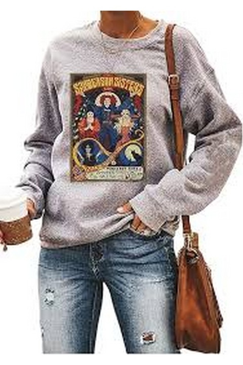 Bluza pentru femei Sanderson Sisters, gri, marime L, Ykomow