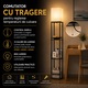 Lampadar Dreptunghiular KD Home® LumiEdge, Lampa de Podea cu Rafturi, Pentru Living si Dormitor, 3 Culori Lumina, 800 Lumeni, 160 x 26 x 26 cm, Cablu 3m, Negru
