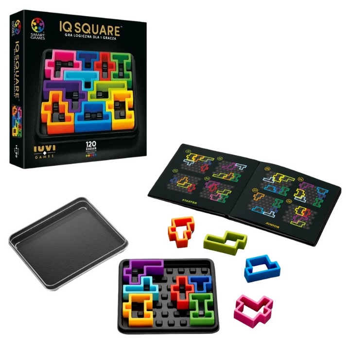 Joc Logic, Smart Games, Iq Square Deluxe, Varsta 14+, Material Plastic, Fara Baterii, Abilitati Abilitati Cognitive, 10.5 x 1.5 cm, Multicolor