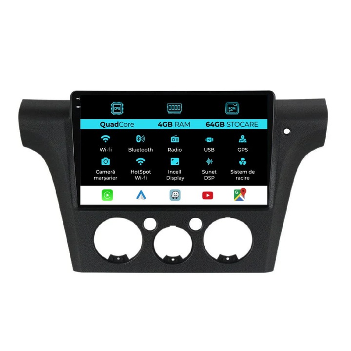 Navigatie Dedicata Mitsubishi Outlander (2001-2005), QuadCore, 10Inch, 4Gb Ram, 64Gb Stocare, Carplay