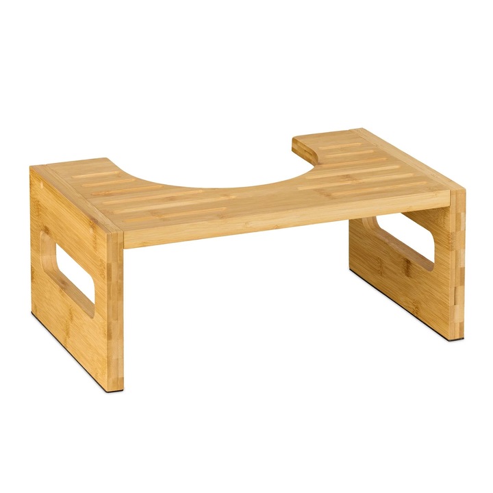 Scaun de toaletă, Northix, bambus, ergonomic, cu protecție din spumă, maro