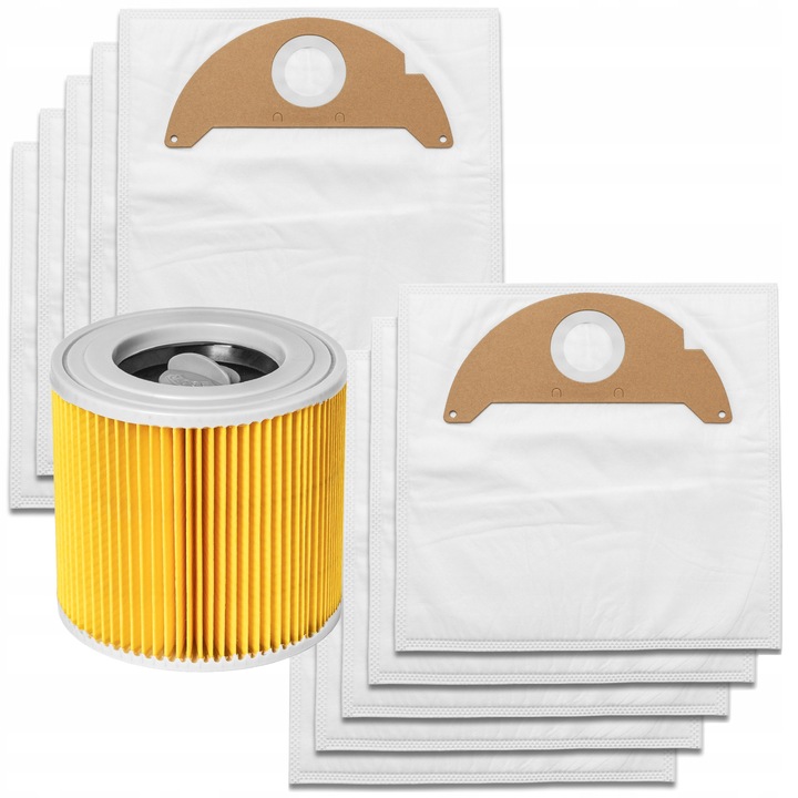 Set saci de aspirator si filtru Karcher WD2, A2004, SE 2001, 3001 (10x saci + 1x filtru) Kit consumabile de inlocuire