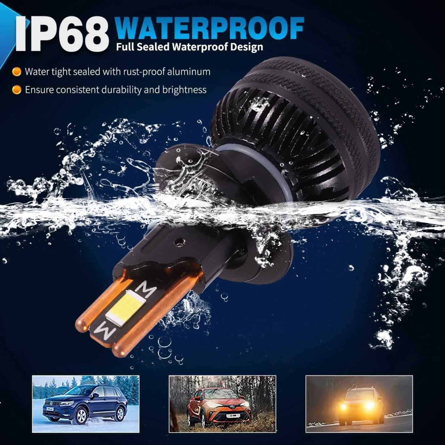 set de 2 Becuri LED Auto H7 Xentech Light K50 – 130W, 11000LM, Chip CSP ...