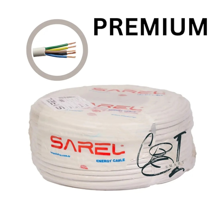 Cablu electric Premium 3x6 mm², 100 m, alb, MYYM / H05VV-F - COBI SMART®