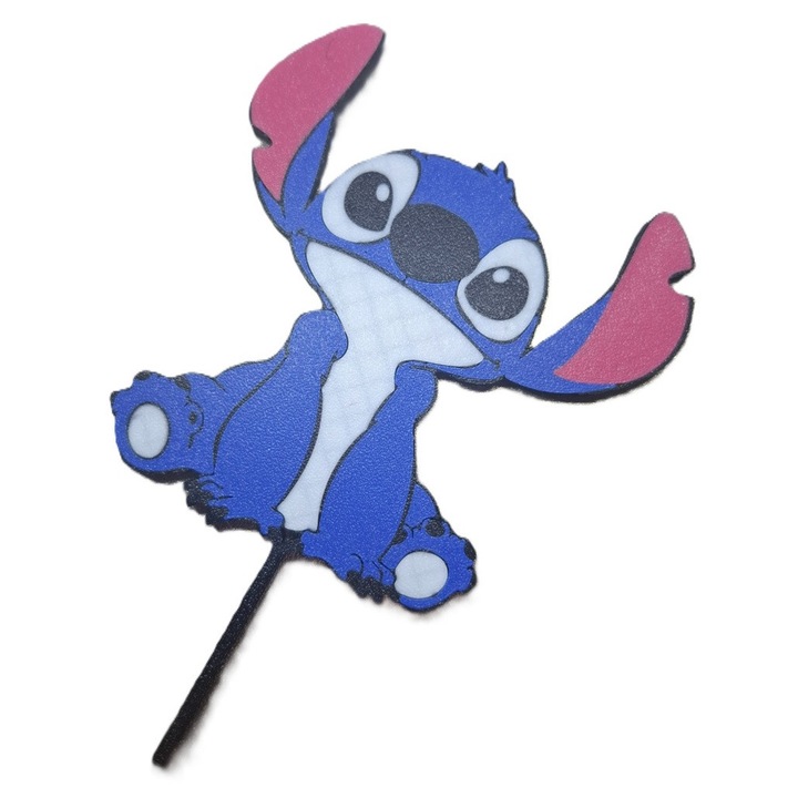 Topper tort Stitch albastru, Dual Stax™®, plastic PLA, reutilizabil