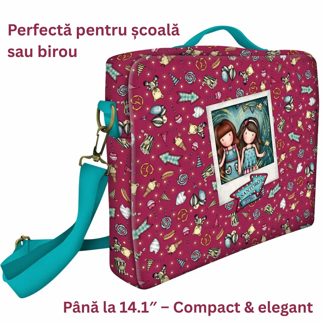 Servieta pentru Laptop Gorjuss Fireworks 14, 1'' Castaniu (37.5 x 29.5 x 6 cm) MISABI