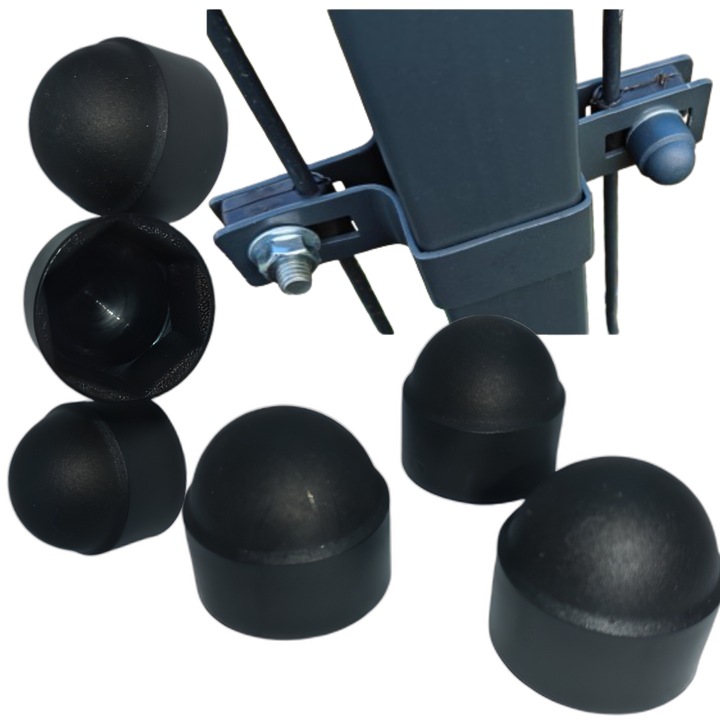 Capace pentru suruburi, 50 bucati, M12/19, negru, dimensiuni 24,5x19x10x24 cm