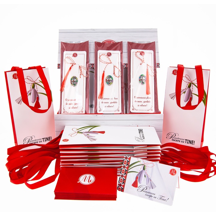 Box Martisoare 12 buc. - Brosa Zalia - Ghiocei