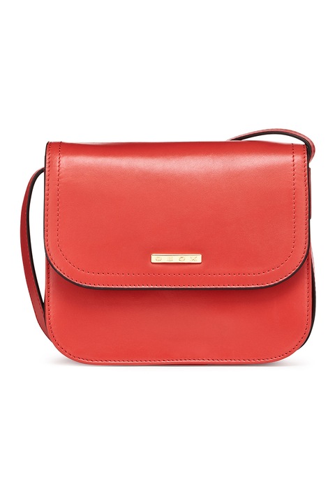 Geox, Geanta crossbody de piele cu inchidere cu clapa, Rosu vermillion