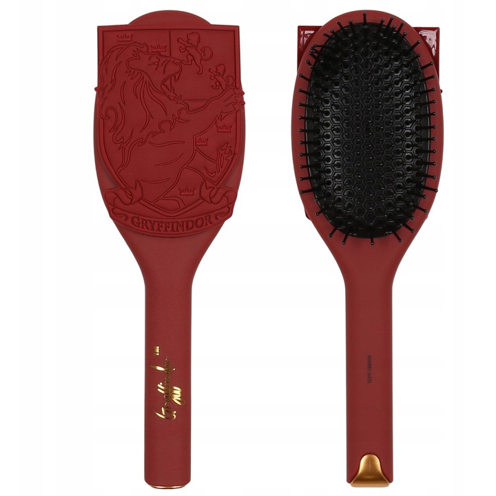 Periuta de par ovala Harry Potter Gryffindor, design bordo, 24x8cm, cu perii flexibili si bile masatoare