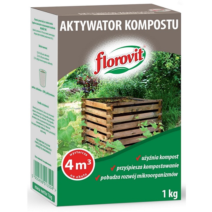Ingrasamant Florovit pentru compost 1kg, eficient, reduce mirosurile neplacute, multicolor