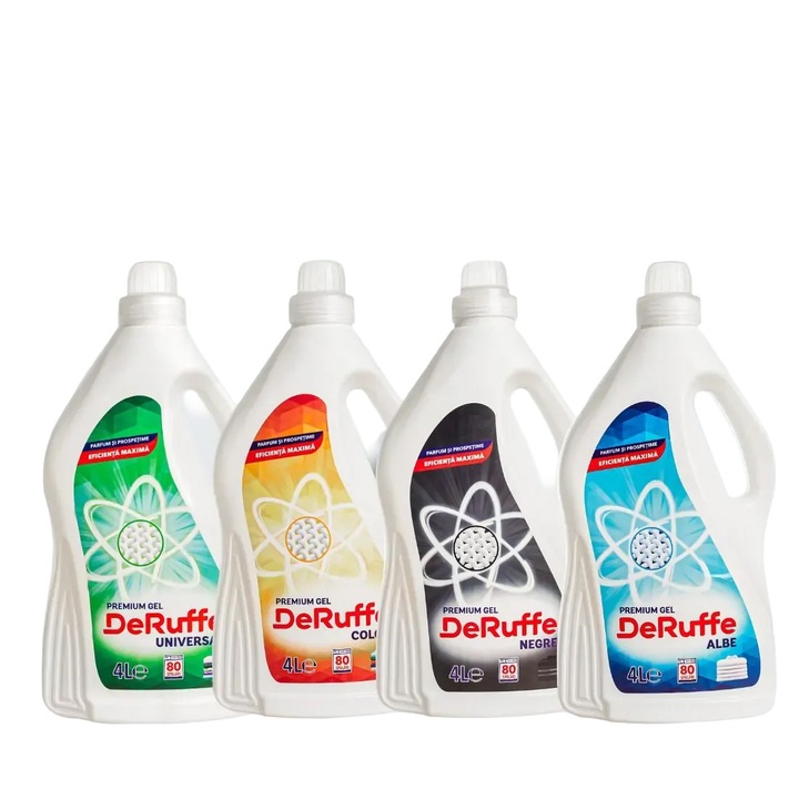 Detergent universal DeRuffe, set 4 bucati, 16 litri, pentru toate culorile