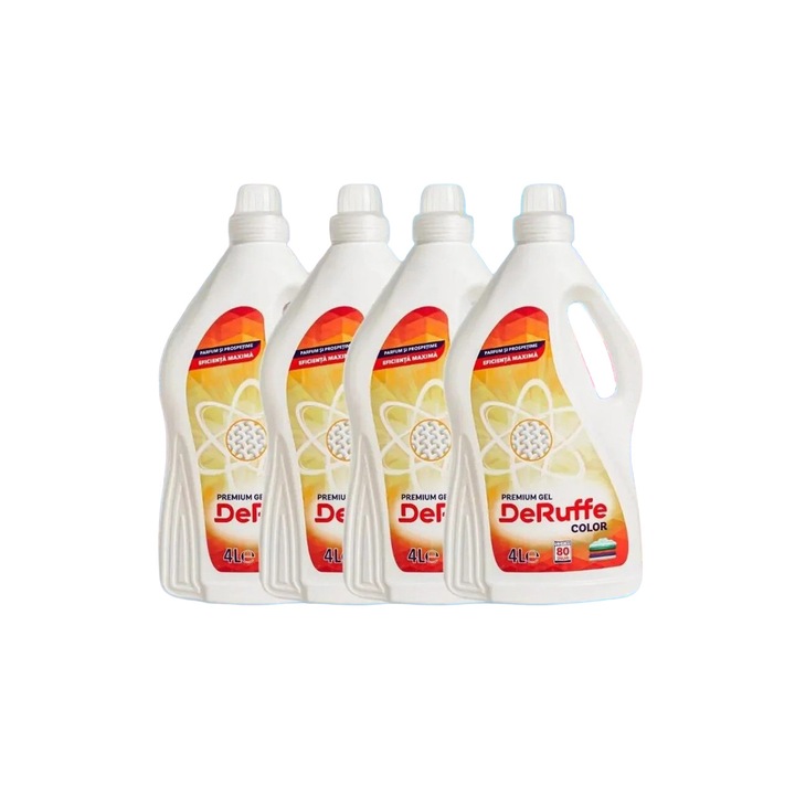 Set 4 x Detergent Fabrica de Detergent DeRuffe Color 4L, lichid, pentru rufe colorate
