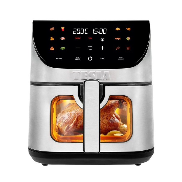 Friteuza cu aer cald Tesla AirCook Q70 XXL, 1700W, WiFi, capacitate 9l