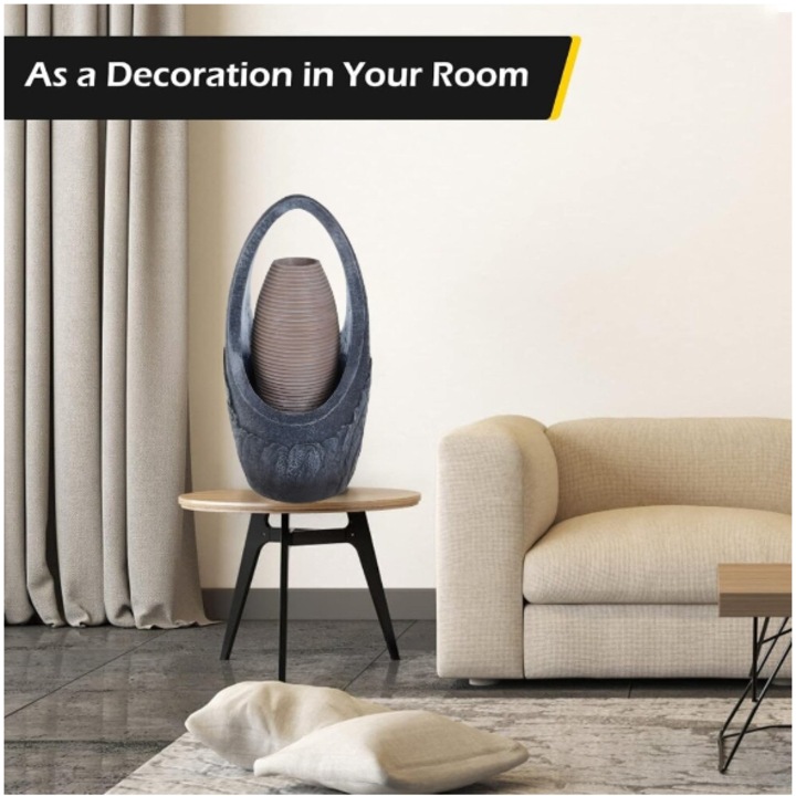 Декоративен фонтан Фън Шуй ZenAura Prosperity Flow, LED, 56см, за дома и офиса