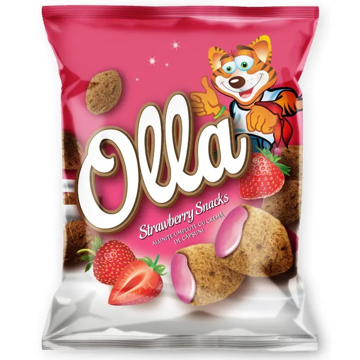OLLA Snacks - Alunite umplute cu crema de capsuni 100g