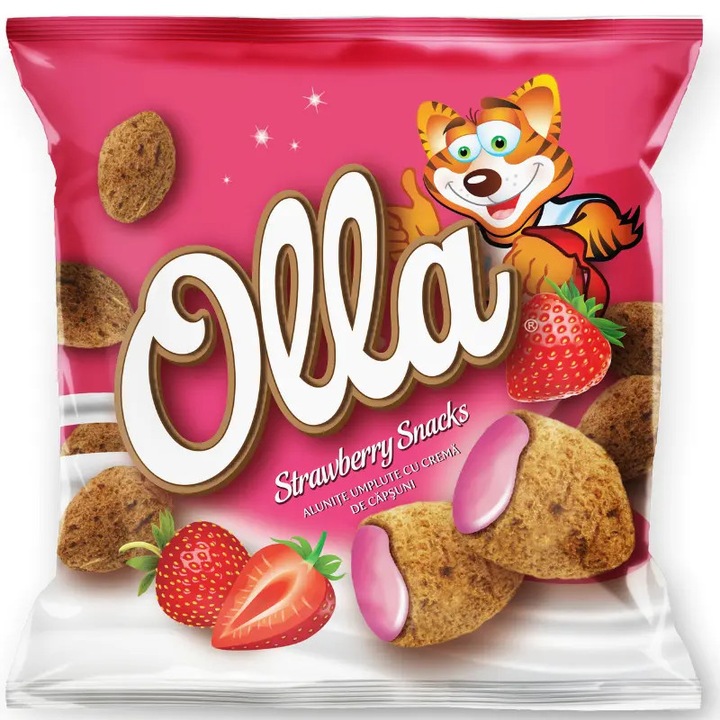 OLLA Snacks - Alunite umplute cu crema de capsuni 200g