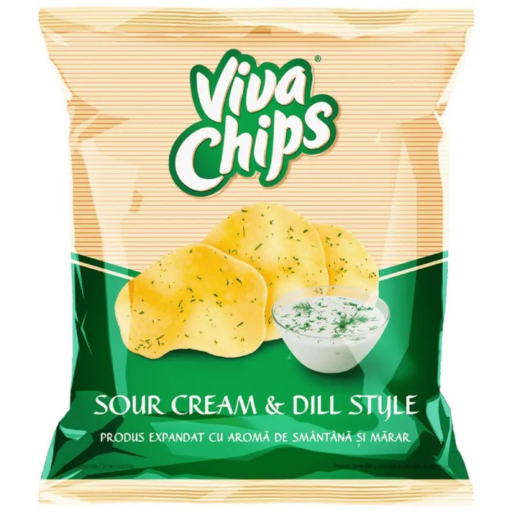 VIVA Chips cu aroma de smantana si marar 50g