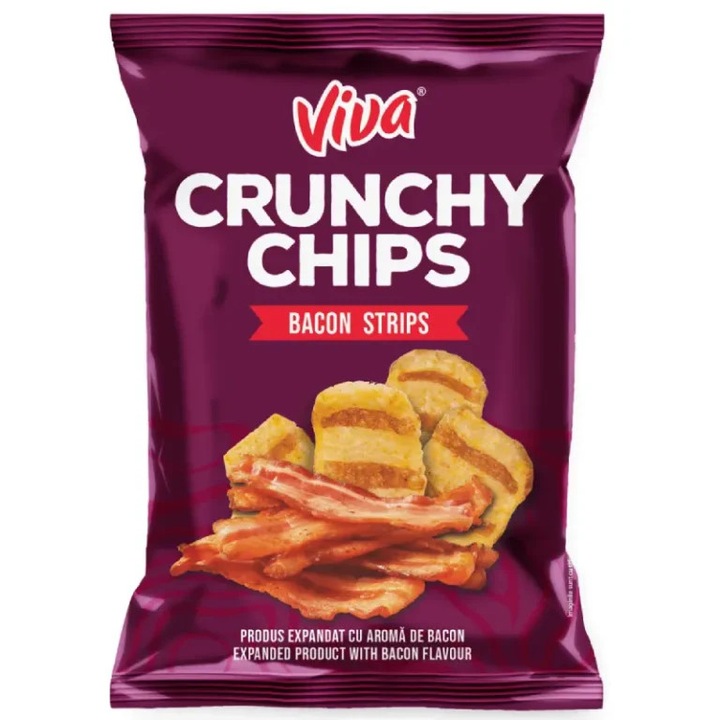 VIVA Crunchy Chips cu aroma de bacon 80g