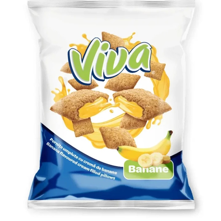 VIva cu crema de banane, 200g, snack dulce, textura crocanta