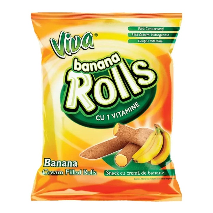 VIVA BANANA ROLLS - Snacks cu crema de banane 100g