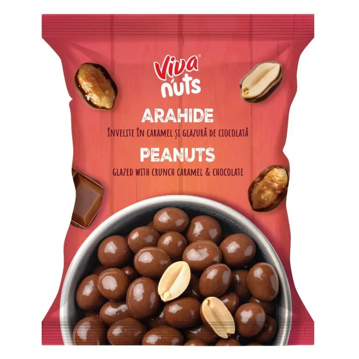 Viva Nuts – Arahide Glazurate cu Ciocolata – 80 gr