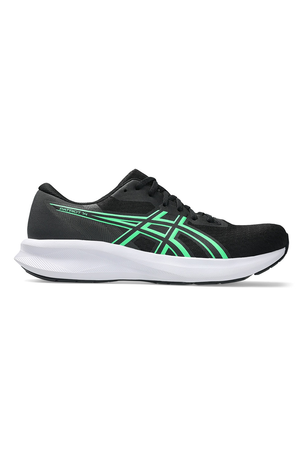 Asics, Pantofi pentru alergare Patriot 14, Negru, Verde menta, 9.5