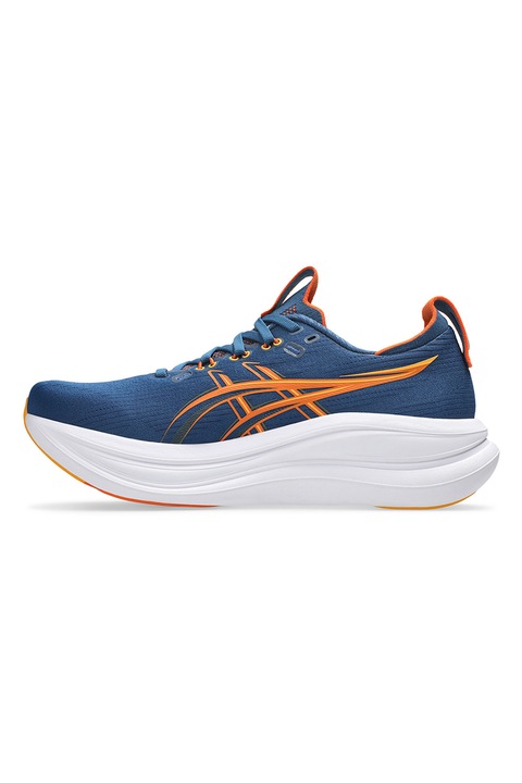 Asics, Gel-Nimbus 28 futócipő, Sötétkék, Mandarinszín, 9