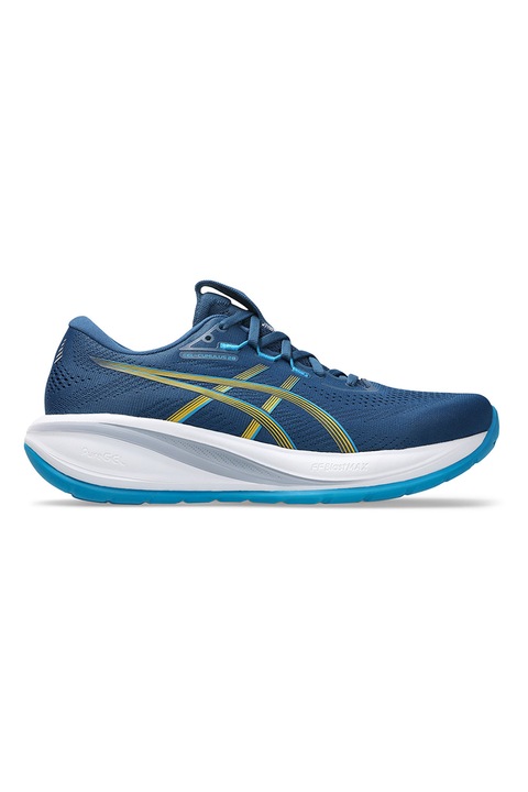 Asics, Pantofi pentru alergare Gel Cumulus 28, Albastru inchis/Galben mustar