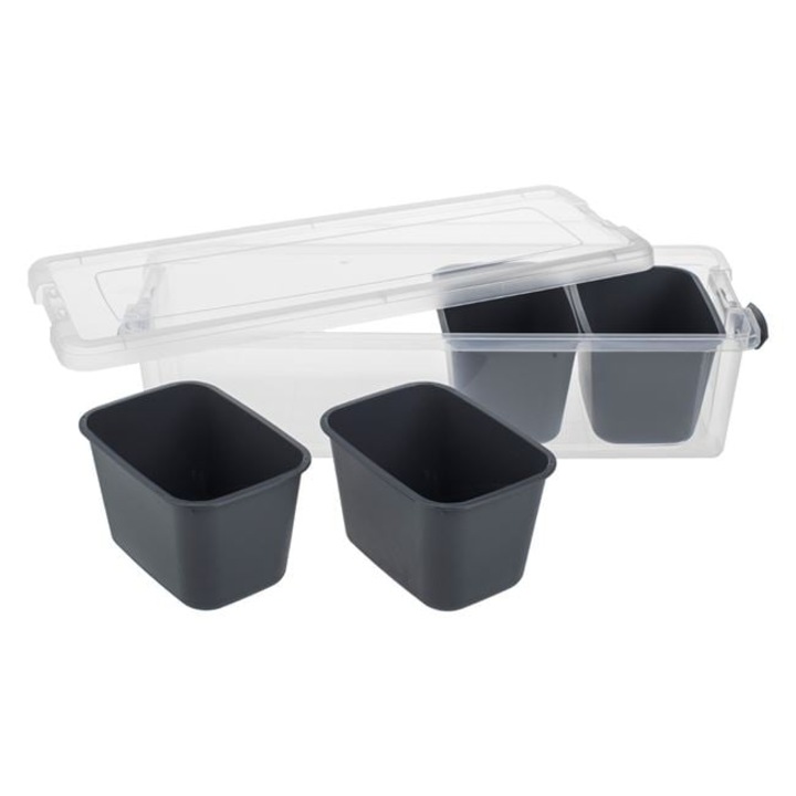 Cutie organizator din plastic cu 4 compartimente, 37.5 x 14.5 x 9.5 cm