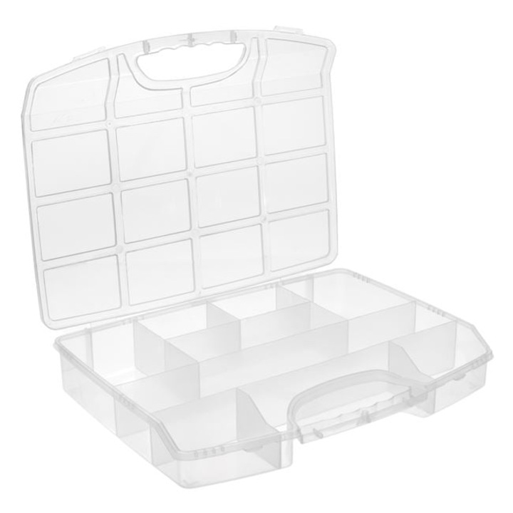 Cutie depozitare transparenta cu 9 compartimente pentru accesorii, 36.5 x 6 x 28 cm