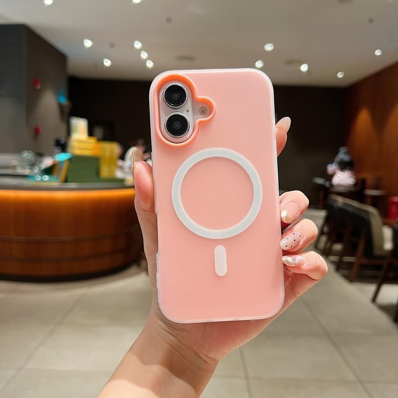 Husa Telefon Jelly Magnetic 2in1, Flippy, Compatibila cu Apple iPhone 17 Air, din PC+TPU, Magsafe, Finisaj Mat, Roz
