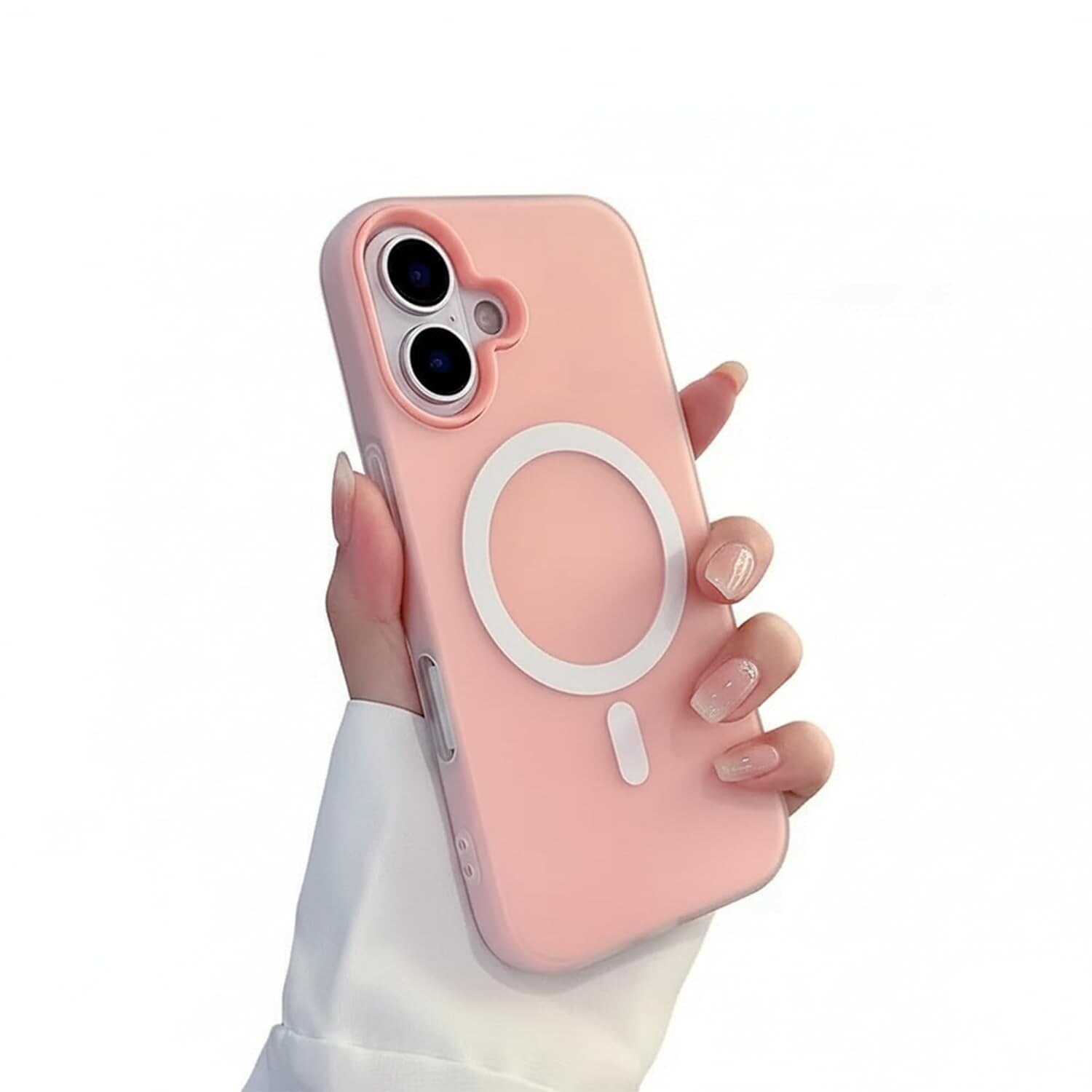 Husa Telefon Jelly Magnetic 2in1, Flippy, Compatibila cu Apple iPhone 17 Air, din PC+TPU, Magsafe, Finisaj Mat, Roz