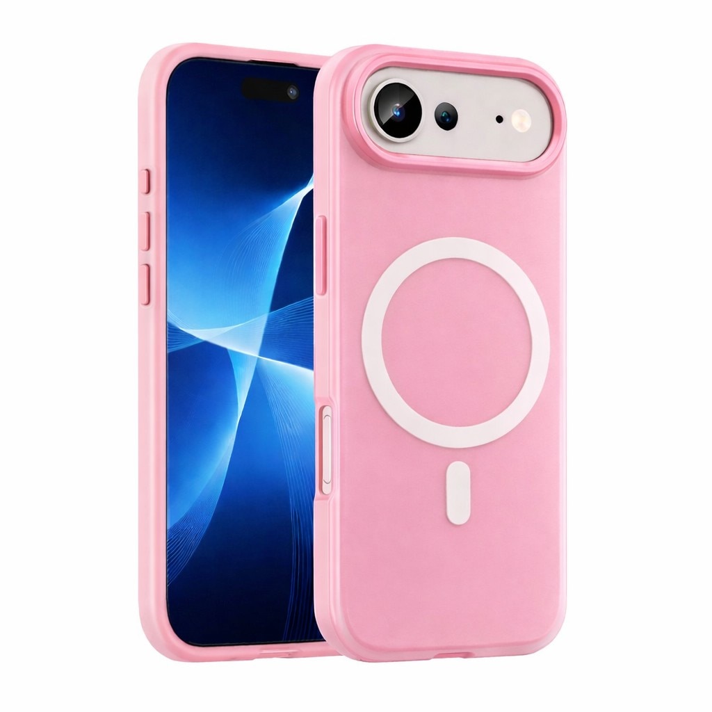 Husa Telefon Jelly Magnetic 2in1, Flippy, Compatibila cu Apple iPhone 17 Air, din PC+TPU, Magsafe, Finisaj Mat, Roz