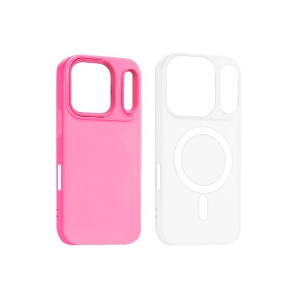 Husa Telefon Jelly Magnetic 2in1, Flippy, Compatibila cu Apple iPhone 17 Pro, din PC+TPU, Magsafe, Finisaj Mat, Roz